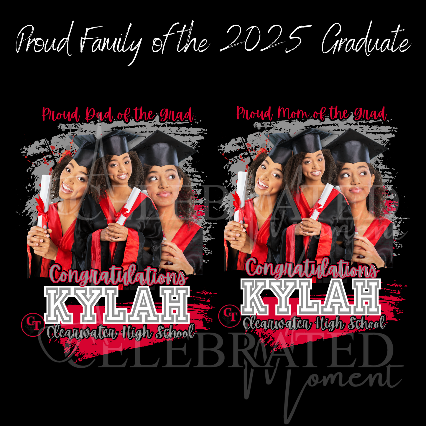 Graduation T-shirt BUNDLES (front-center design)