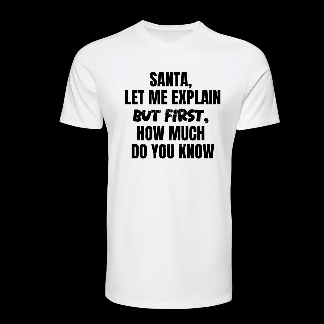 Santa, Let Me Explain T-Shirt Black/White